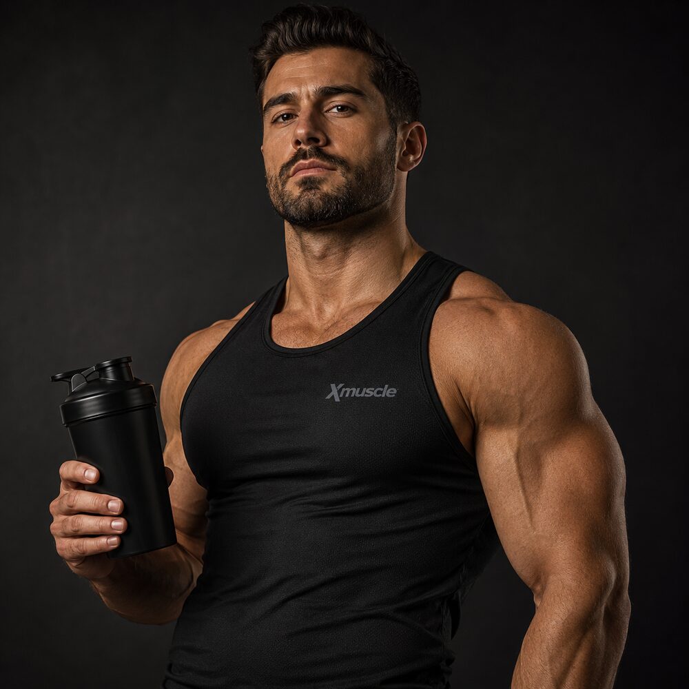 Athlete with an XMuscle shaker